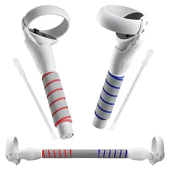 2 in 1 Long Arms & Handle Attachments Compatible with Oculus Quest 2 Hand Controllers, VR Gorilla Tag Long Arms/Stick Extension Grips for Meta Quest 2 Accessories for Beat Saber Golf Club Game