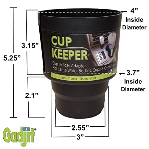 Cup Keeper Plus-2 PK W/Beverage Bands Car Cup Holder Adapter Expands to Hold Larger Beverage Containers up to 3.7\" Diameter/Fits 32 oz Flasks & Water Bottles - Thumbnail 4