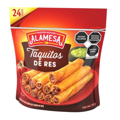 Listado de Congeladores los mejores 5. 44 Alamesa Taquitos Congelados con Carne de Res, 720grs (Congelado)