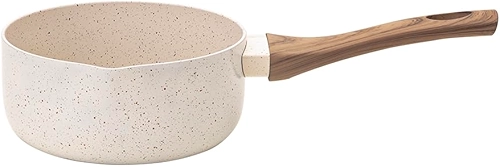 Mimo Style, Panela Papeiro em Aço Inox Antiaderente e Cabo Soft-Touch Style Cook Mármol, 16 cm - Baunilha