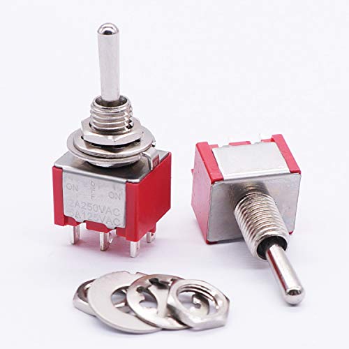 Twidec ON-OFF-ON 10Pcs Mini Toggle Switch Dpdt 3 Position 6 Pins On/Off/On Ac 125V 5A Car Boat Switches thumb #1