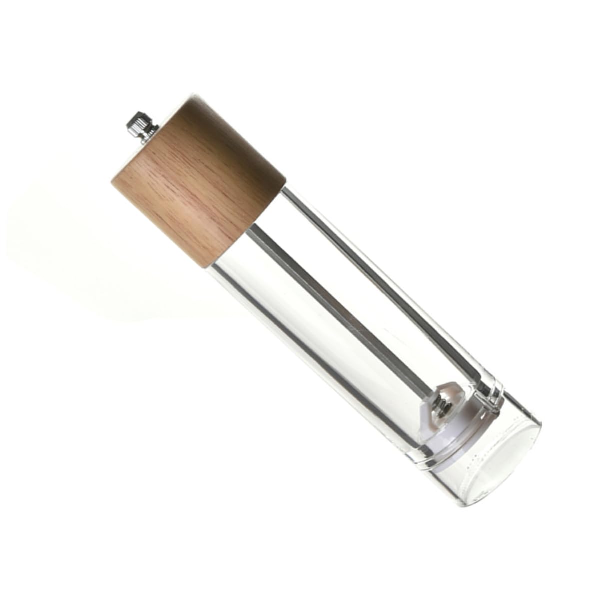 NAMOARLY Pepper Grinder Salt and Pepper Automatic Salt Grinder Shaker Pepper Grinding Tool Pepper Mill Refillable Pepper Garlic Crusher Adjustable Sea Salt Grinder Wooden Cover re-usable