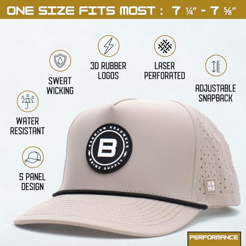 Image of BRIMZ Outdoor Performance Hat - Water & Sweat Resistant Hats - Breathable & Moisture-Wicking Snapback