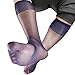 Mr.babuu 5Pairs Pack Men's over the crew silky Navy sheer dress socks