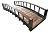 SamsGazebos Moon Bridges Japanese Style Arched Wood Garden Bridges, 8-Feet, Brown