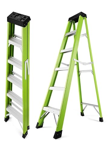 6-ft Fiberglass Step Ladder, 500 lb Capacity, Green