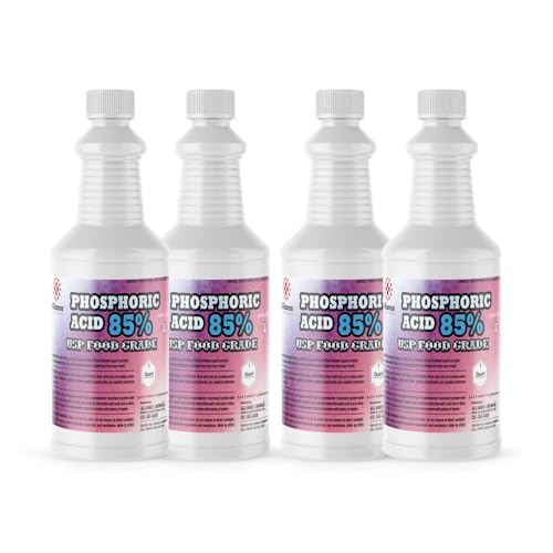 Phosphoric Acid 85% USP Food Grade - 4 Quarts - Multi-Pack for Food Product Development, Drug Formulation
