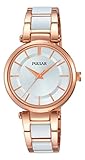 Band mit Keramikelementen Pulsar Damen-Armbanduhr Analog Quarz Edelstahl beschichtet PH8196X1