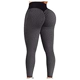 TDEOK 7/8 Damenhosen Running Sports Fitness Women 's Workout Athletic Leggings Hosen Pro Leggings Damen Blau (Black, M)