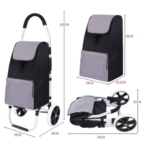 Chariot de courses pliable grande capacité pour éviter le mal de dos