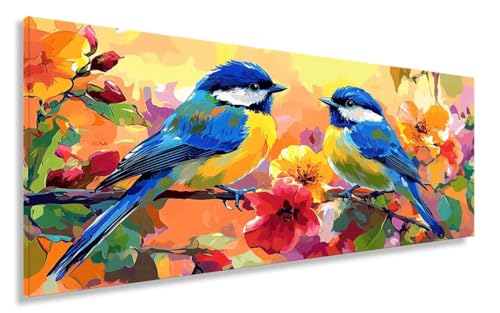 Tableau Decoration Murale Oiseau en Kit Peinture Diamant Grand Format DIY