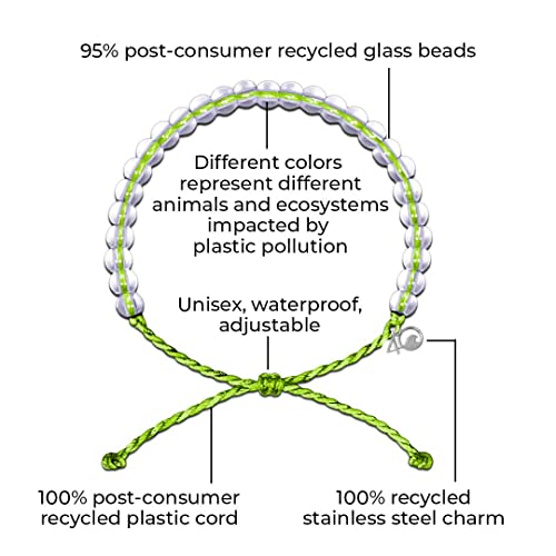 4Ocean Handmade Beaded Bracelet With Silver 4O Charm & Reusable Cotton Gift Bag And Stickers (Shark) #TOP1