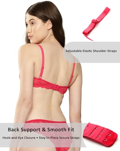 Image of LEADING LADY Women Bra | Non Padded | Non Wired | Full Coverage | T-Shirt Bra | Lace Style Adjustable Straps | Every Day Bra