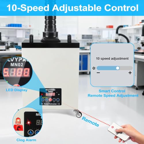 Image of MN02 200W Laser Fume Extractor with LED Remote Filter Alert