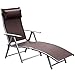 Outsunny Sonnenliege Strandliege Gartenliege Relaxliege klappbar mit Kissen Strand Metall+Stoff Braun 137 x 63,5 x 100,5 cm