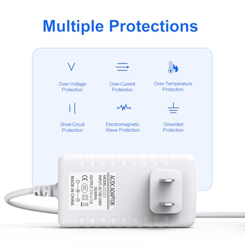 Universal 6V Power Cord Compatible with VTech Baby Monitor Models DM221, DM221-2, DM223, DM251, DM111, DM112, DM222, DM271 (Parent Unit Only) – Replacement Charger Adapter with 5Ft White Cable