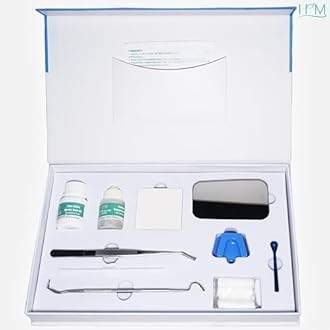 HM Zinc Oxide Eugenol Dental Cement Kit | Super Adhesive | Instant Tooth Repair, Cap, Crown & Bridge Filling | DIY, Self Curing, Sturdy & High Strength |Universal Shade| Emergency Dental Care | 1 Box