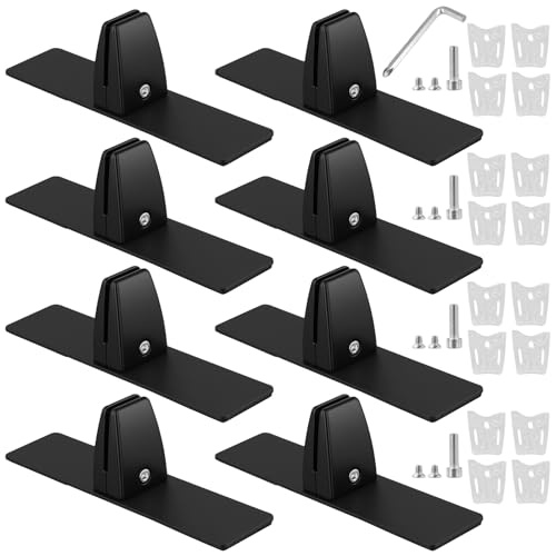 MUKLEI 8 Pack Sneeze Guard Clamp Brackets, T-Shaped Office Desk Partition Clamps with Screws, Sneeze Guard Support Clamp for Desktop, Countertop, Panel Partition, Aluminum