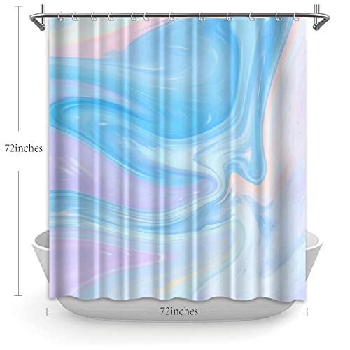 Verngo Blue Purple Marble Shower Curtain Abstract Pink Ombre Swirl Modern Fashion Art Bath Curtain Aesthetic Bathroom Decor Polyester Curtains 72 X 72 Inches #TOP4