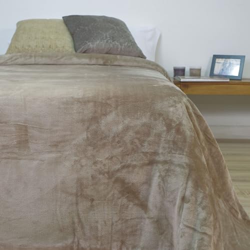 10XDIEZ Manta coralina Alpes beig (Visón - Cama de 90 o 105 cm - 180x240 cm)