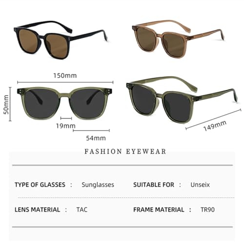 Lunettes de soleil carrées de qualité supérieure grises et marron