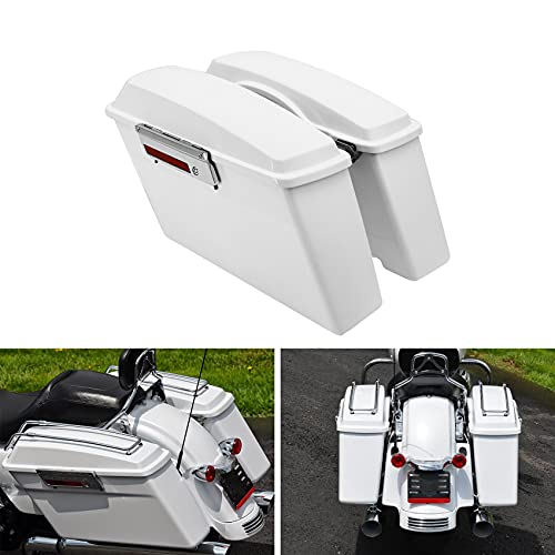 Alforjas rígidas con soportes de conversión cromados para Harley Davidson Softail 1984-2017 modelos FLST FLSTC FLSTF FLSTN FLSTS color rojo miniatura 2