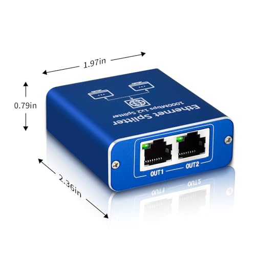 Ethernet Splitter 1 to 2 1000Mbps,High Speed Gigabit Network Switch Network Splitter,Dual RJ45 LAN Internet Splitter with USB Power Cable (2 ports working simultaneously) for Cat5/5e/6/7/8 Cable - Image 9