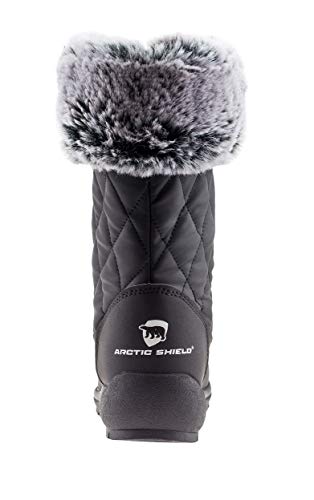 ArcticShield-Womens-Warm-Waterproof-Insulated-Comfortable-Memory-Foam-Fur-Winter-Snow-Boots-6-DM-US-Womens-Black