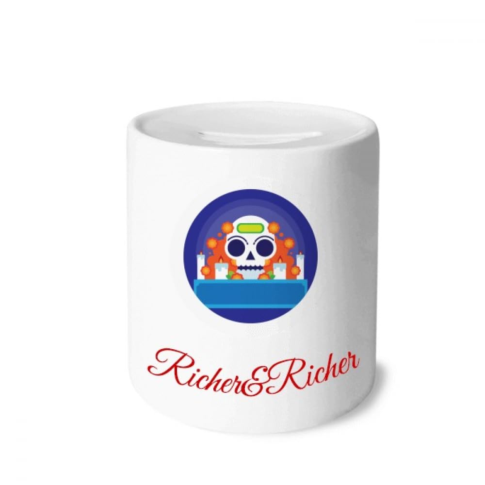 Tirelire squelette mexicain Day of Dead Rich and Rich grand modèle