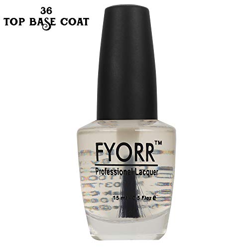 Image of Top Base Coat Professional Nail Polish | Long Lasting, Quick Dry, Chip Resistant, High Shine Nail Paint | Smooth & Easy Application, Vibrant Trendy Shades for Women & Girls Party Daily Use 15ml