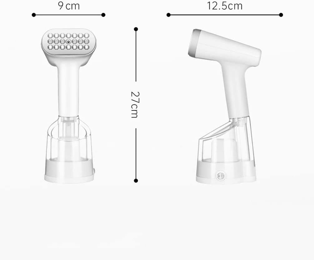 Portable Handheld Garment and Fabric Steamer 1500 Watts, Quick Heat Stainless Steel Plate Steam Nozzle, Fabric Wrinkle Remover and Clothing Iron (Color : Pink) (White)