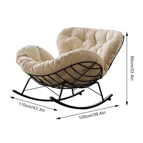 Rocking Chair for Nursery,Upholstered Rocking Chair Glider Rocker High Back Arm Chair,Upholstered Nursing Armchair, for Nursery, Living Room,Patio, Backyard, Balcony(Light Gray)