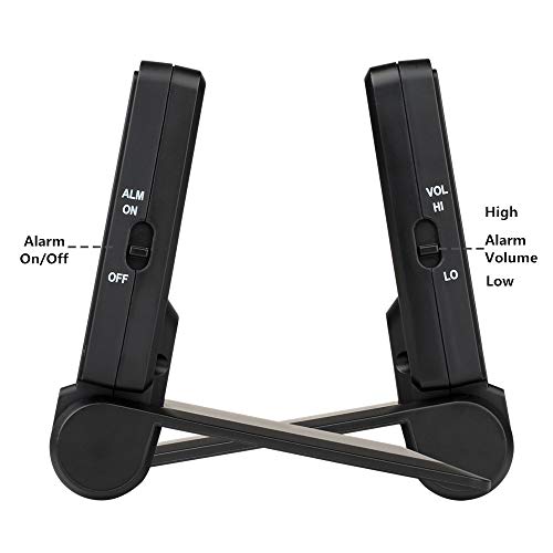 Famicozy Compact Digital Travel Alarm Clock With High/Low Volume Options,Simple To Set,Easy To Read,Bold Digits,Snooze Backlight,Quality Construction,2 Aaa Battery Operated,Black #TOP4