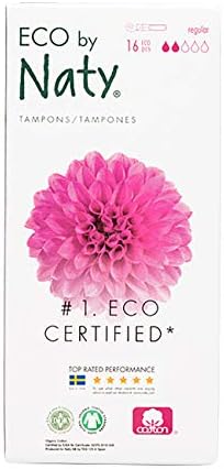 Eco by Naty Tampons with applicator - Normal, 16 tampons. Plantbased, Vegan, 100% Organic Cotton