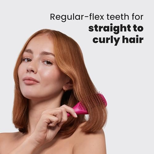 Tangle Teezer Ultimate Detangler Hairbrush, Eliminates Knots & Reduces Breakage, Mini Hair Brush for Travel, Small Hands & All Hair Types, Electric Raspberry