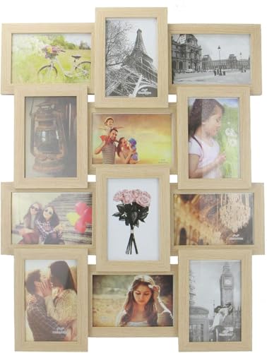 12 Photo Frame | 6x4 Multi Picture Display | Wood Effect Collage Frame | Wall-Mounted Picture Frame | M&W (Wood) 12 Photo Frame | 6x4 Multi Picture Display | Wood Effect Collage Frame | Wall-Mounted Picture Frame | M&W (Wood)