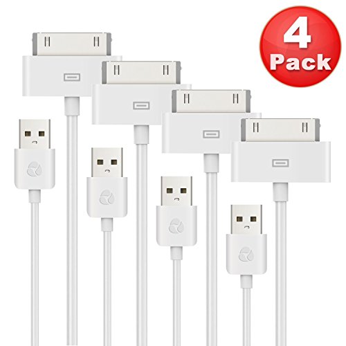 Antopos 4 Pack Certified 30 Pin to USB Sync and Charging Cable