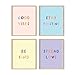 HAUS AND HUES Inspirational Wall Art Print Quotes - Set of 4 Motivational Art Prints Posters for Teen Girls Room | Positive Be Kind Wall Decor for Girls Bedroom Minimalist (Unframed, 8x10)