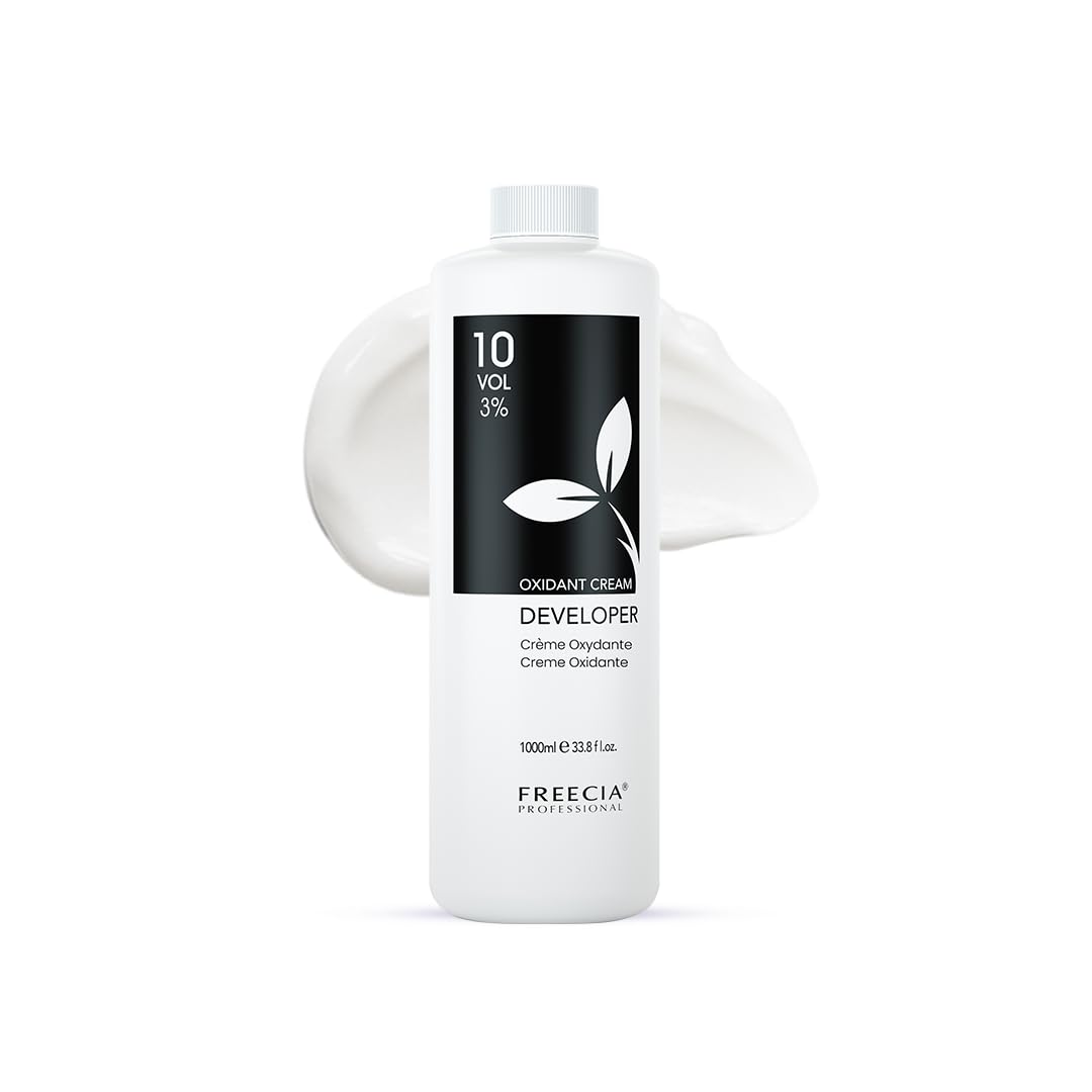 FREECIA Hair Color Developer 10 Volume (3%) Oxidant Cream with Argan and Grape Seed Oil, Color Activation, Nourishing Formula, Damage free Hair Color, Long Lasting Color, All Hair Types - 1000ml-picture-39