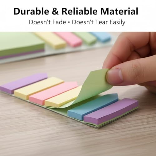 Image of FunBlast Sticky Notes - 375 Sheets Sticky Notes, Stationary Items, Self-Adhesive Memo Pad Bookmark Point It Marker Memo Sticker, Sticky Pad, Stick Notes for Study - 6 Size (Light Color)
