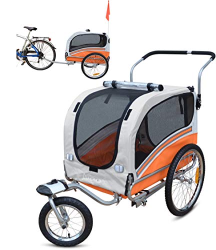 Papilioshop Argo Remorque à vélo et Poussette pour Le Transport de Chien et Animaux (Orange Medium) Cover