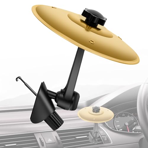 Z-stralink Car Drum Cymbal Air Vent, Mini Cymbal Set for Car Dash, Suitable for Most Vehicles, Drummer Music Lovers Gifts (Gold)