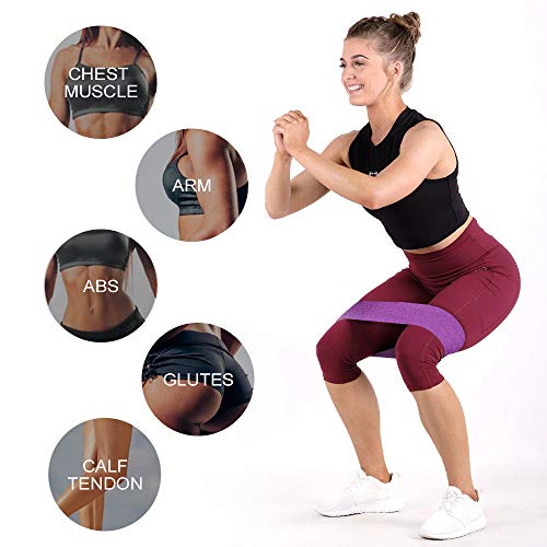 Rantizon Resistance Bands with 3 Different Levels Premium Exercise Loops with Non - Slip Design for Hips & Glutes, Free Carrying Case, Booty Bands for Women and Men, Home Fitness, Yoga, Pilates