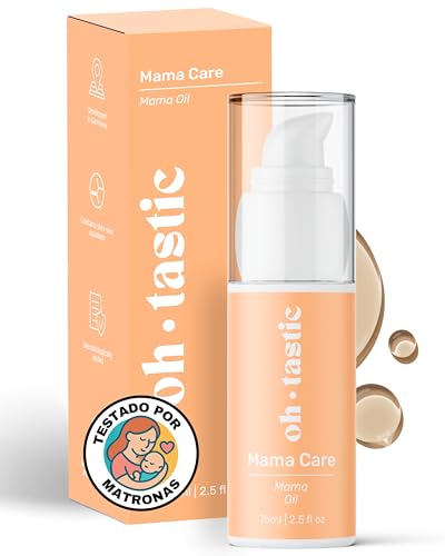 Aceite de embarazo natural para el cuidado del vientre del bebé y el perineo, cuidado con escualano, jojoba y marula contra las estrías y para el masaje perineal en el embarazo - ohtastic (75 ml)