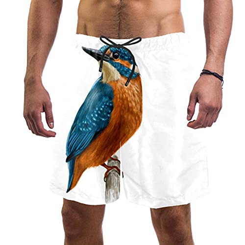 Short de bain imprimé Kingfisher Bird avec doublure maille confort supérieure