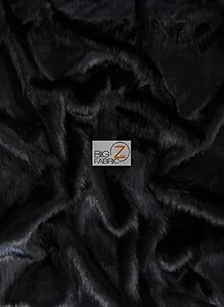 Solid Arctic Fox Fur Fabric Sold By The Yard DIY Coats Costumes Scarfs Rugs Accessories Fashion Black