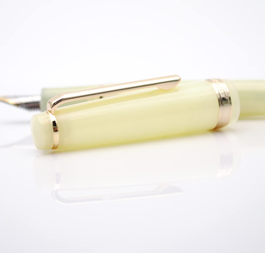 JINHAO 82 Celluloid Fountain Pen Acrylic Ink Pen with Ink Converter (Fine Nib, Gold Clip-Transparent Goose Yellow) - Image 3