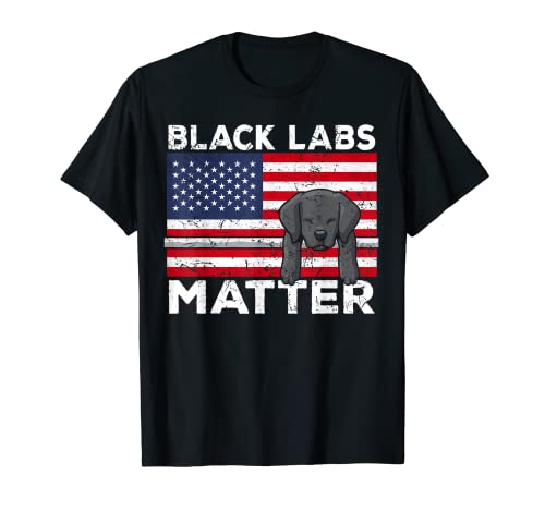 Black Labs Matter Parody Labrador Dog 4 de julio veteranos Camiseta