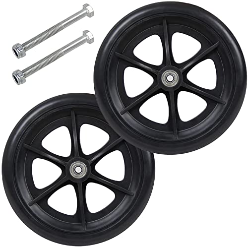 LIGUOYI Front Wheelchair Wheel, 2 Pcs Hard Rubber Solid Tire, 6