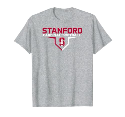 Stanford Cardinal Softball Plate Gray Officially Licensed T-Shirt